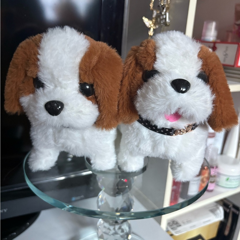 Brown and White Plush. Active  Dog Toy